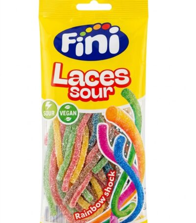Fini Laces Sour Vegan 90g rainbow sour candy laces