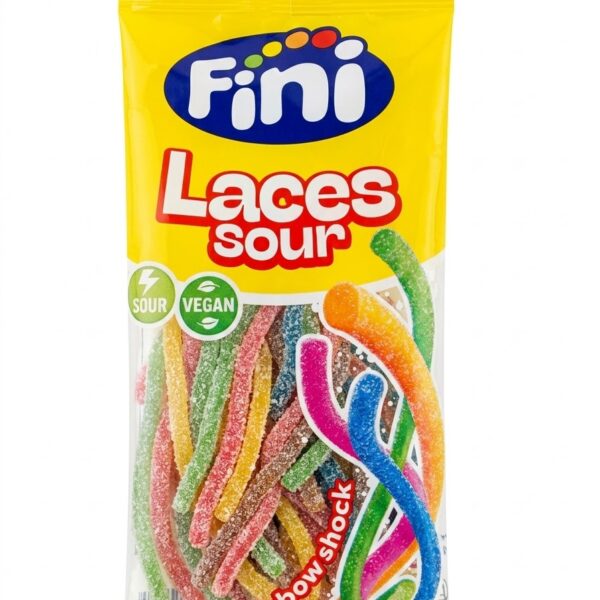 Fini Laces Sour Vegan 90g rainbow sour candy laces