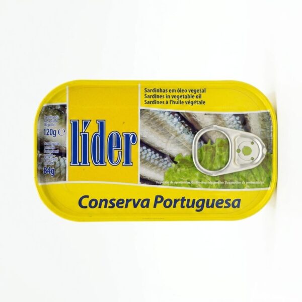 Lider Portuguese Sardines em oleo vegetal 120g tin