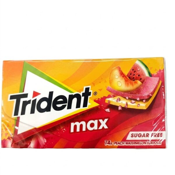 Trident Max Peach Watermelon Gum Sugar-Free Chewing Gum 27g with 14 pieces