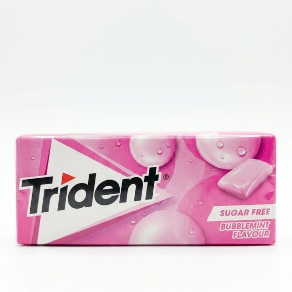 Trident Bubblemint Sugar-Free Chewing Gum 14g with tutti-frutti and mint flavor