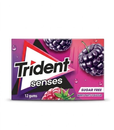 Trident Berry Party gum Sugar-Free Chewing Gum 23g wallet pack with 12 red berry gums