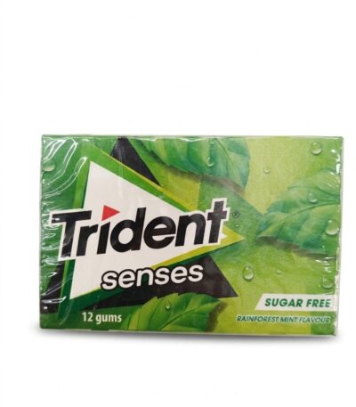Trident Senses Rainforest Mint Sugar-Free Chewing Gum 23g wallet pack with 12 spearmint gums