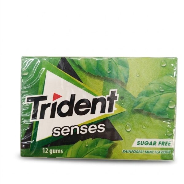 Trident Senses Rainforest Mint Sugar-Free Chewing Gum 23g wallet pack with 12 spearmint gums
