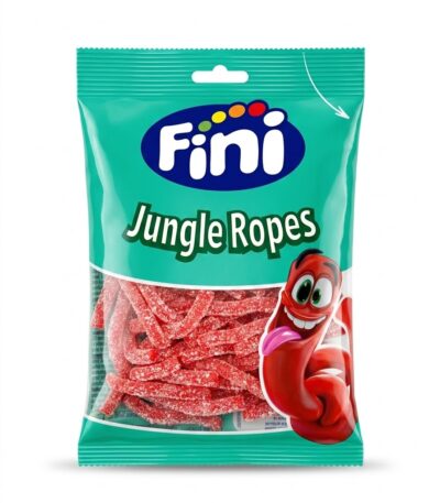Fini Jungle Ropes 90g sour fruit-flavoured chewy candy ropes