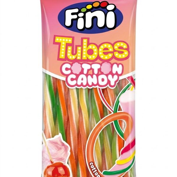 Fini Tubes Cotton Candy 90g colourful chewy candy tubes with cotton candy and apple flavours