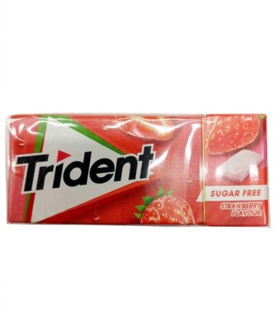 Trident Strawberry gum Sugar-Free Chewing Gum 14g with 10 individual pieces