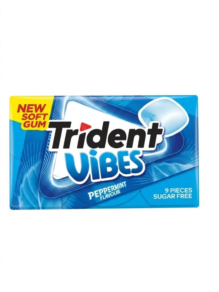 Trident Vibes Peppermint Gum Sugar-Free Chewing Gum 21g with 9 soft pieces