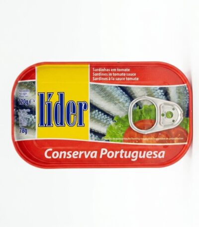 Líder Sardinhas em Tomate 120g Portuguese sardines in tomato sauce