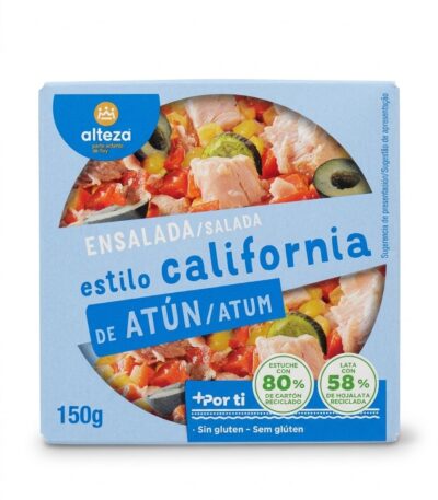 alteza ENSALADA/SALADA estilo california DE ATÚN/ATUM 150g tuna salad with vegetables and black olives