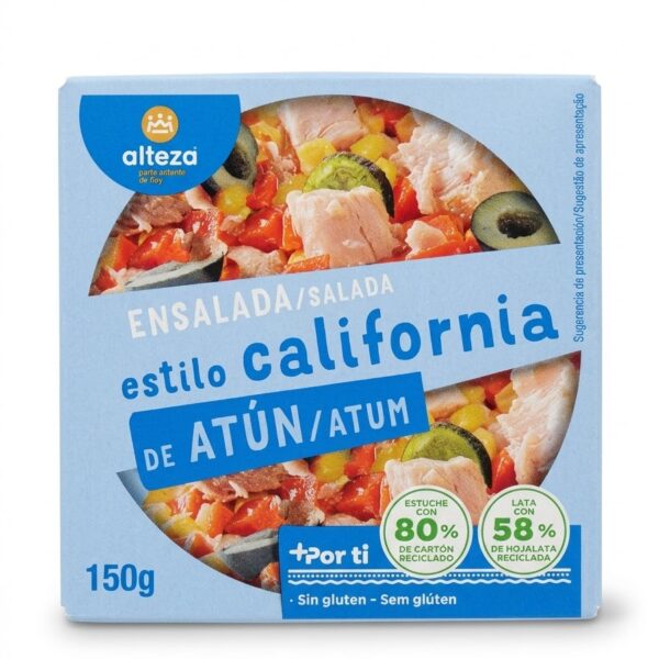 alteza ENSALADA/SALADA estilo california DE ATÚN/ATUM 150g tuna salad with vegetables and black olives