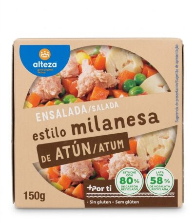 alteza ENSALADA/SALADA estilo milanesa DE ATÚN/ATUM 150g tuna salad with mixed vegetables