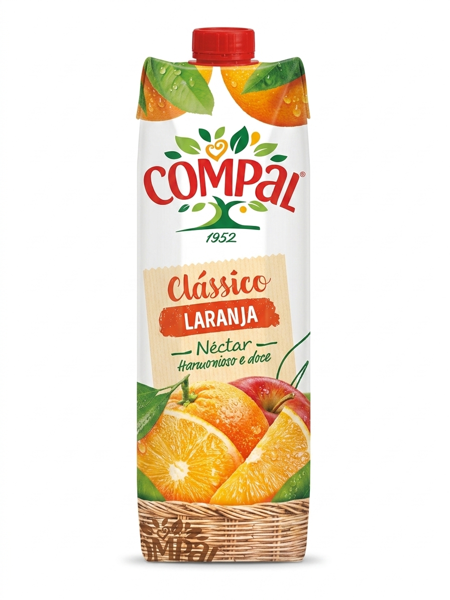 compal classic laranja Compal Clássico Néctar de Laranja 1L orange and apple nectar carton