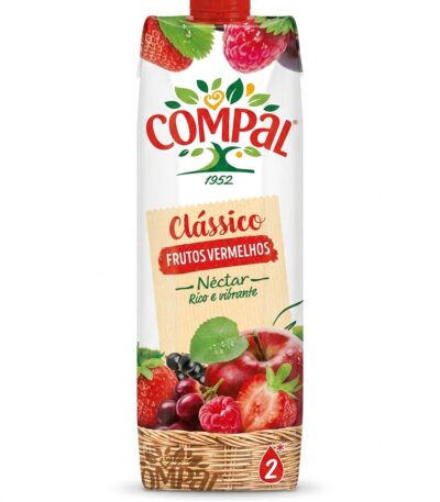 Compal Clássico Néctar de Frutos Vermelhos 1L red fruits nectar carton